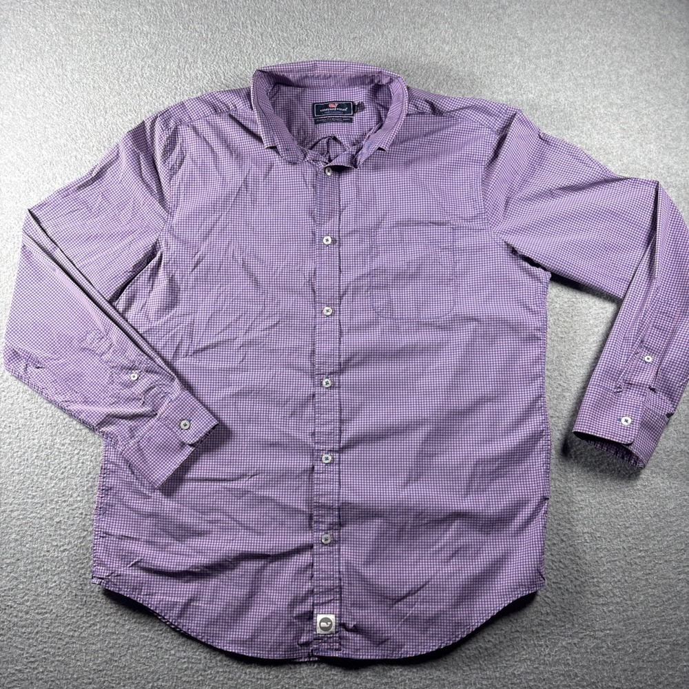Vineyard Vines Performance‎ Classic Fit Murray Shirt Men's L Pink Long Sleeve